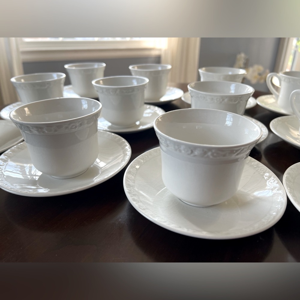 Wedgwood & Co. Ltd “Hedge Rose” Pattern Cup & Saucer , 12 Quantity